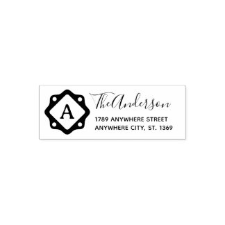 Self Inking Return Address Stamp with monogram.