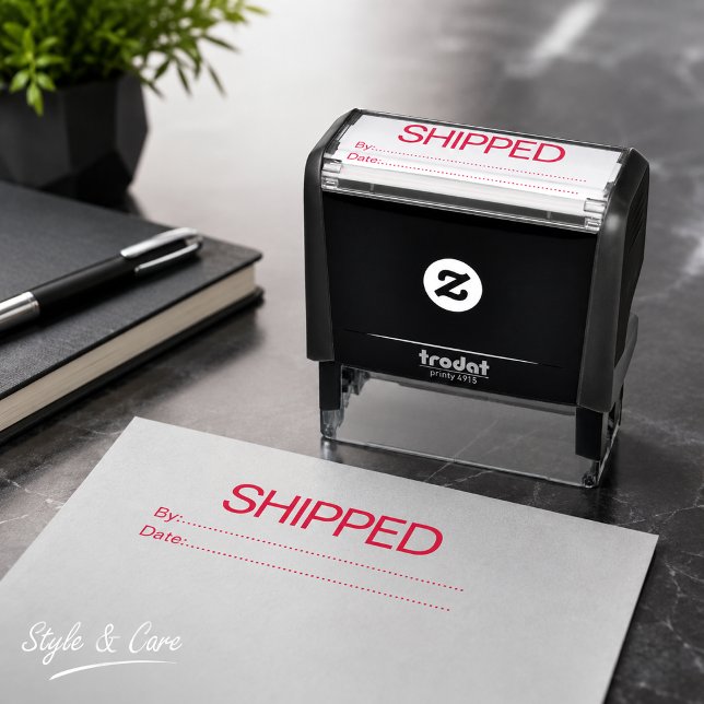 Self Inking Shipped By Date Office Stamp (Self Inking Shipped By Date Office Stamp)