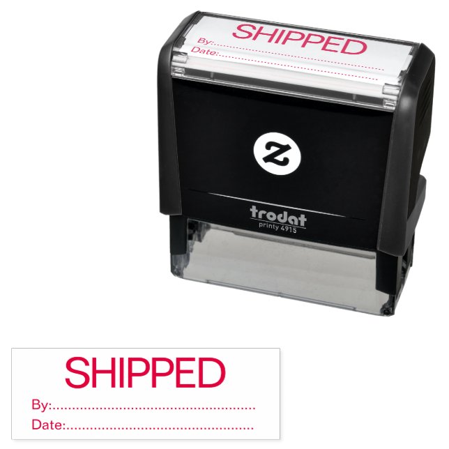 Self Inking Shipped By Date Office Stamp (In Situ)
