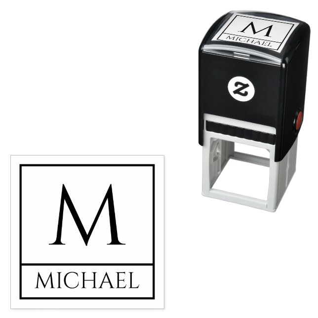 Self-Inking Stamp Featuring Your Name and Initial (In Situ)