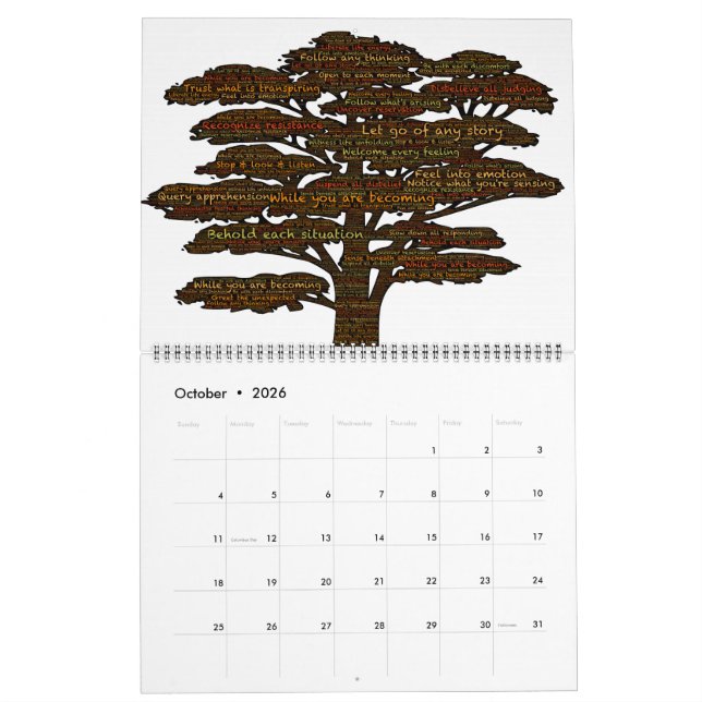 Self-Liberation Word & Emoji-Art Wall Calendar (Oct 2026)
