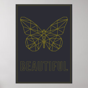 Self-love affirmation poster origami butterfly