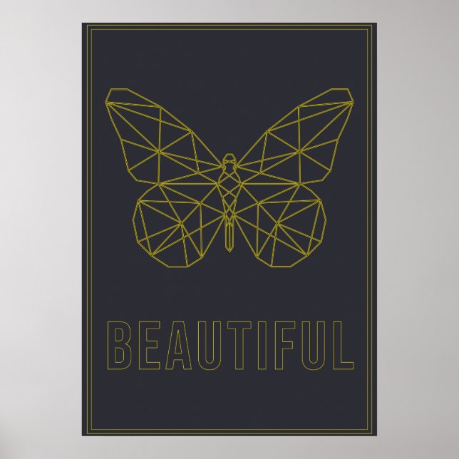 Self-love affirmation poster origami butterfly (Front)