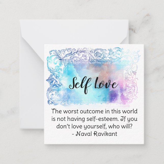 *~* Self Love AP62 Love Yourself Flat Note Card (Front)