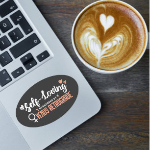 Self Love Black Oval Sticker