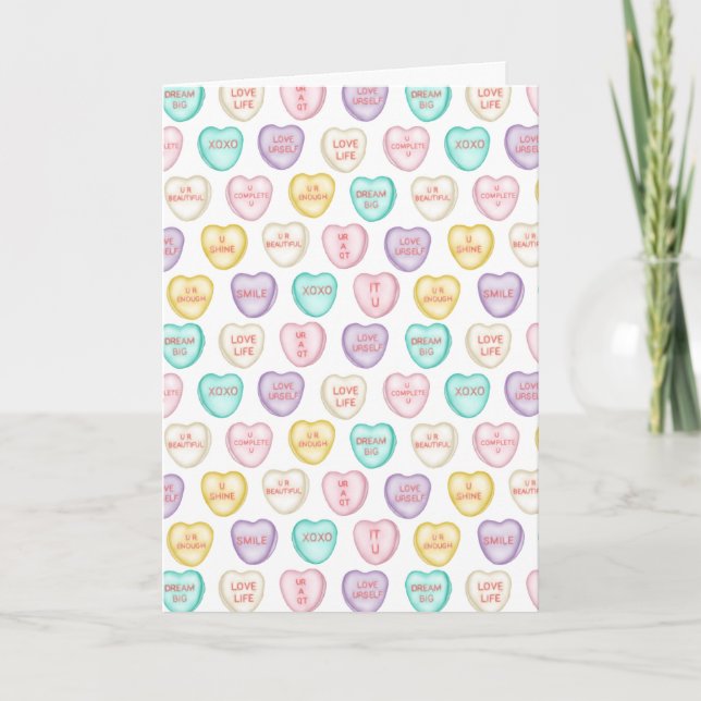 Self Love Candy Hearts - White Card (Front)