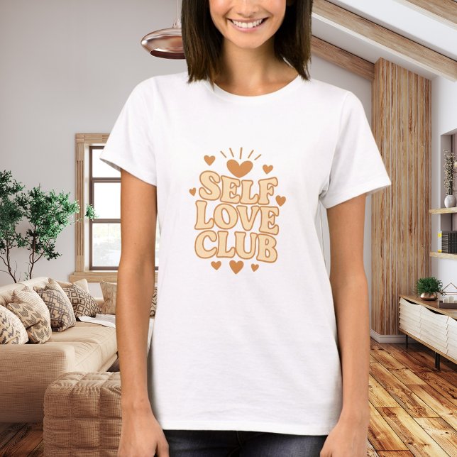 Self Love Club beige quote humour T-Shirt (Creator Uploaded)