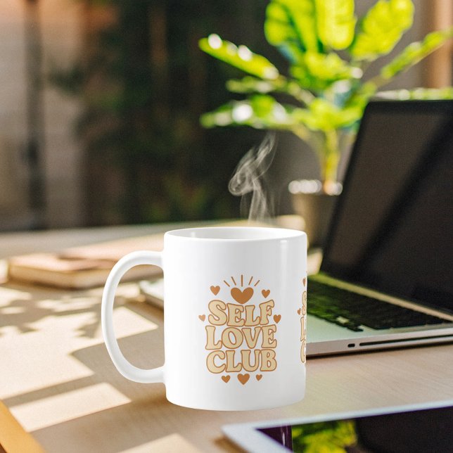 Self Love Club orange retro humour Coffee Mug (Creator Uploaded)