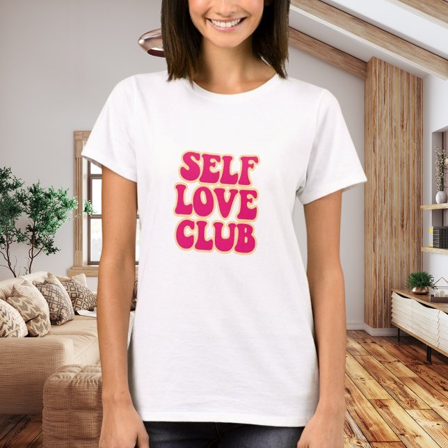 Self Love Club pink yellow quote humour T-Shirt (Creator Uploaded)