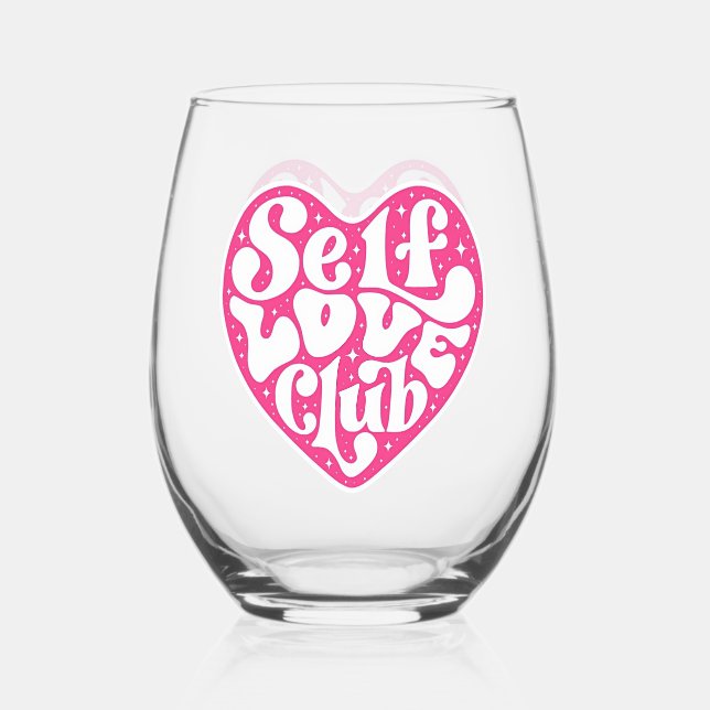 Self Love Club Stemless Wine Glass (Front)