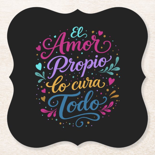 Self-love cures everything paper coaster (Front)