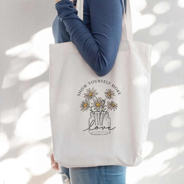 Self-love Daisy Wildflower  Tote Bag (Creator Uploaded)