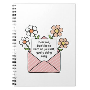 Self Love Floral Envelope Quote Illustration Notebook