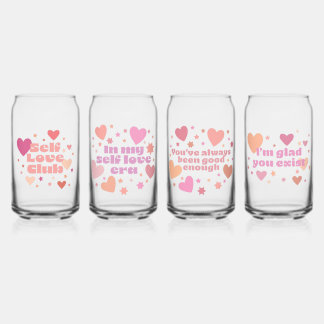 Self Love Glass Cans Set of 4