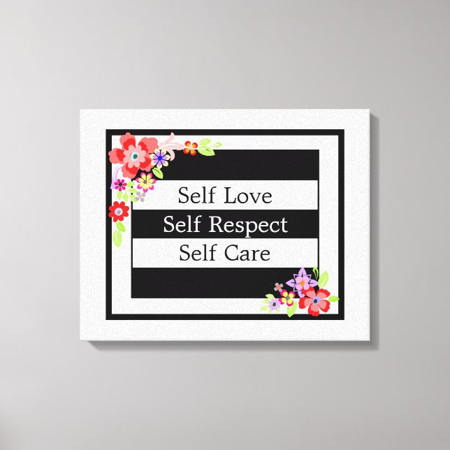 "Self Love" Gorgeous Floral Canvas. Canvas Print (Front)