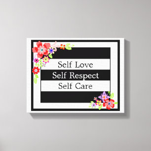 "Self Love" Gorgeous Floral Canvas. Canvas Print