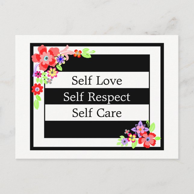 "Self Love" Gorgeous Floral Postcard. Postcard (Front)
