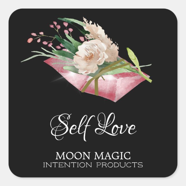 Self Love Intention Crystal Candle Labels (Front)