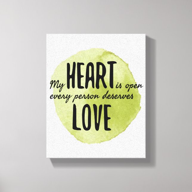 self love positive vibes for life acceptance canvas print (Front)
