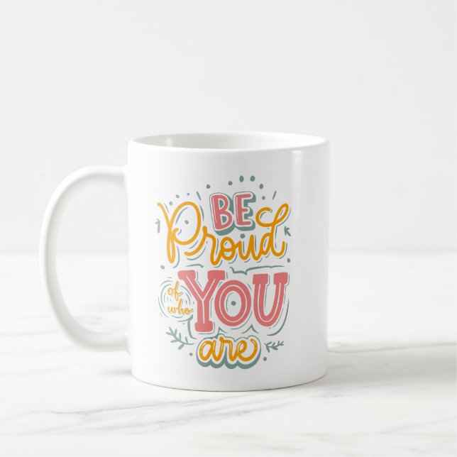 Self Love Positivity Simple Colourful Vibrant Dail Coffee Mug (Left)
