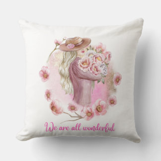 Self Love Quote Design | Watercolor Woman with Flo Cushion