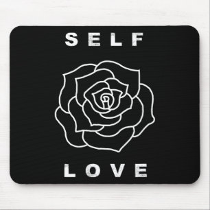 Self Love Rose Flower Yoga Healthy Happy Positive Mouse Pad