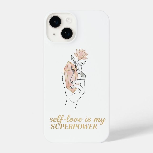 Self-Love - Rose Quartz Crystal Iphone Case (Back)