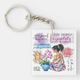 Self Love Vibes Empowerment Aesthetic Key Ring