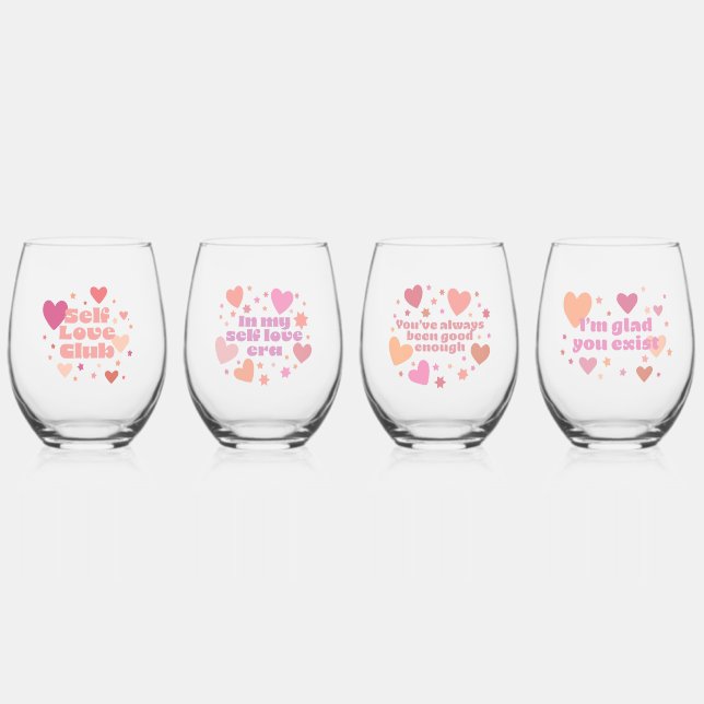 Self Love Wine Glasses Set of 4 (Front)