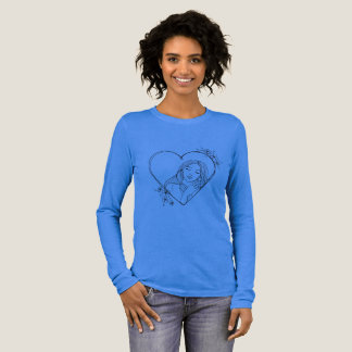 Self Love Woman Portrait Heart Line Art Design Tri-Blend Shirt
