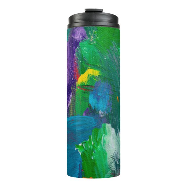 Self made abstract background. abstract,acrylic,ar thermal tumbler (Front)