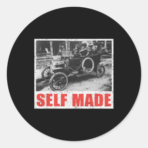 Self-made Black Owned Black History African Americ Classic Round Sticker