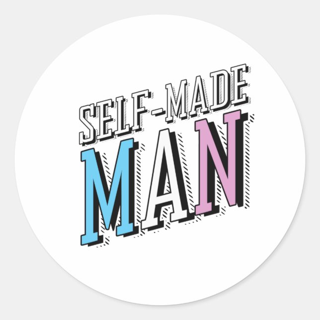 Self-Made Man Classic Round Sticker (Front)