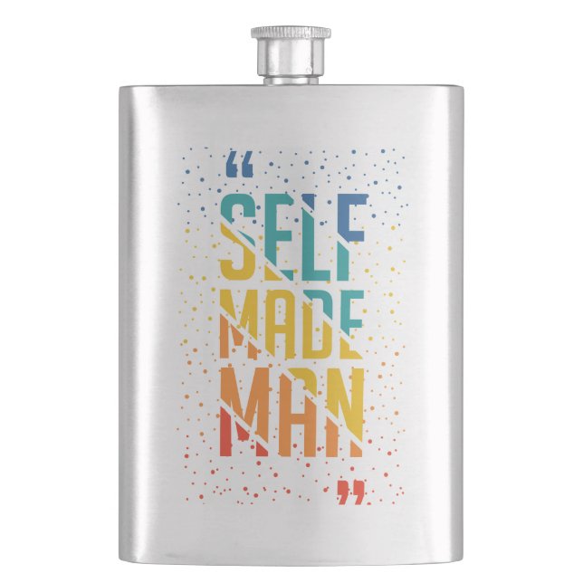 Self Made Man – LGBTQ+ Trans Pride Hip Flask (Front)