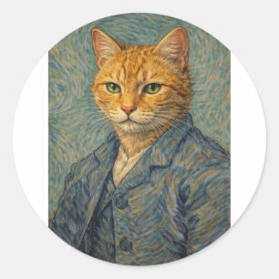 Self-Pawtrait with Swirling Purrs Sticker