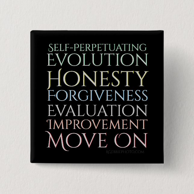 Self Perpetuating Evolution The Five Keys 15 Cm Square Badge (Front)