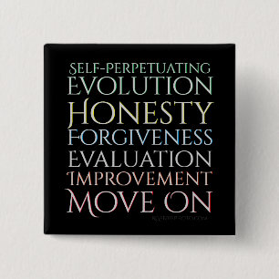 Self Perpetuating Evolution The Five Keys 15 Cm Square Badge