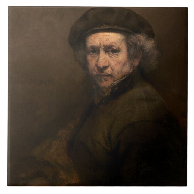 Self-Portrait, 1659 (oil on canvas) Tile (Front)