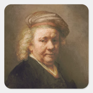 Self Portrait, 1669 Square Sticker