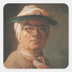 Self Portrait, 1775 Square Sticker