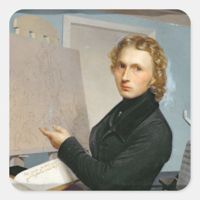 Self Portrait, 1822 Square Sticker (Front)