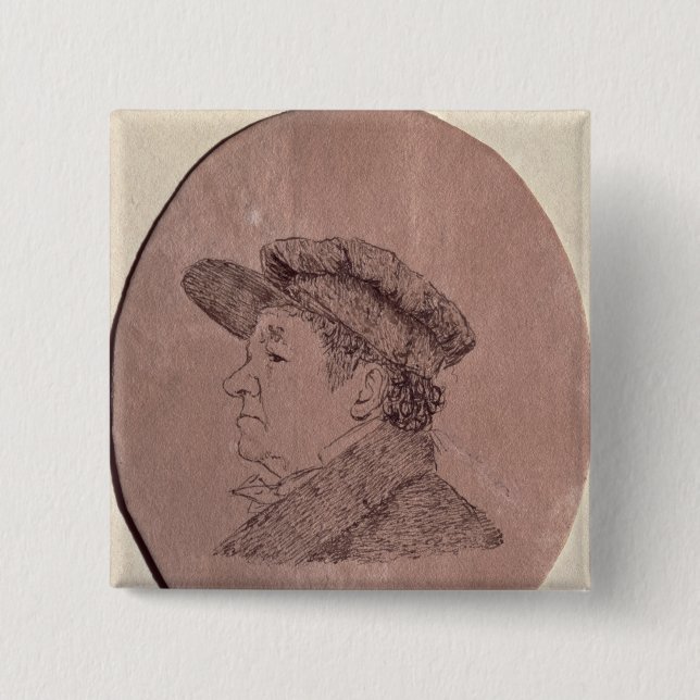 Self Portrait, 1824 15 Cm Square Badge (Front)