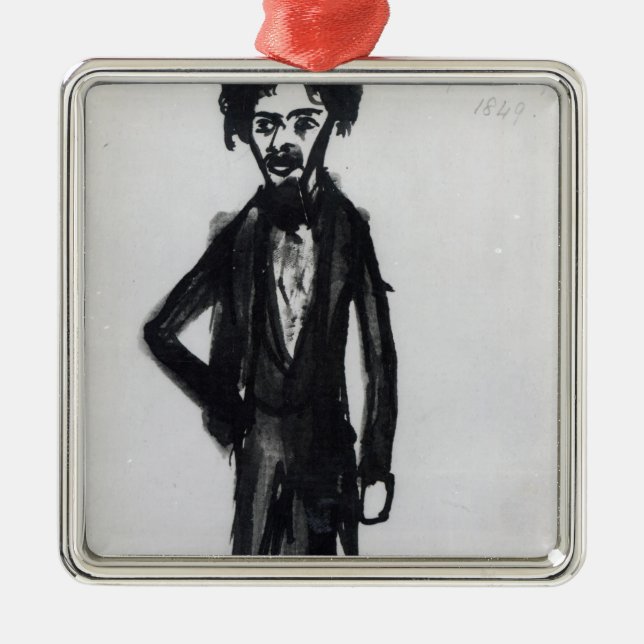 Self Portrait, 1849 Metal Tree Decoration (Front)