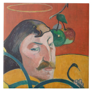 Self-Portrait, 1889 (oil on wood) Tile