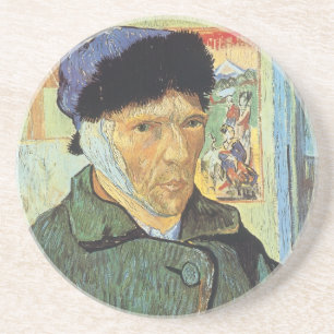 Self Portrait, Bandaged Ear by Vincent van Gogh Coaster