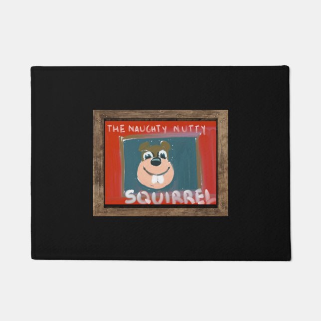 Self-portrait by the NN Squirrel Door Mat (Front)