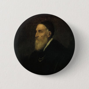 Self Portrait by Titian, Renaissance Art 6 Cm Round Badge