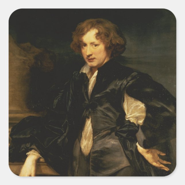Self portrait, c.1620-21 square sticker (Front)