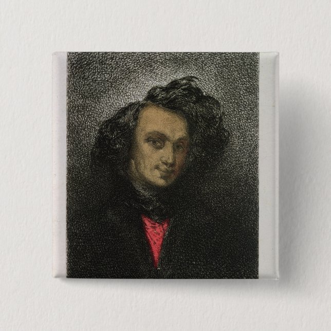 Self portrait, dressed for 'Hernani' 15 Cm Square Badge (Front)