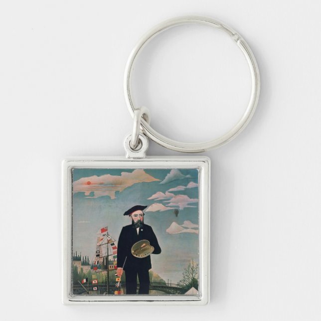 Self Portrait, from L'ile Saint-Louis, 1890 Key Ring (Front)